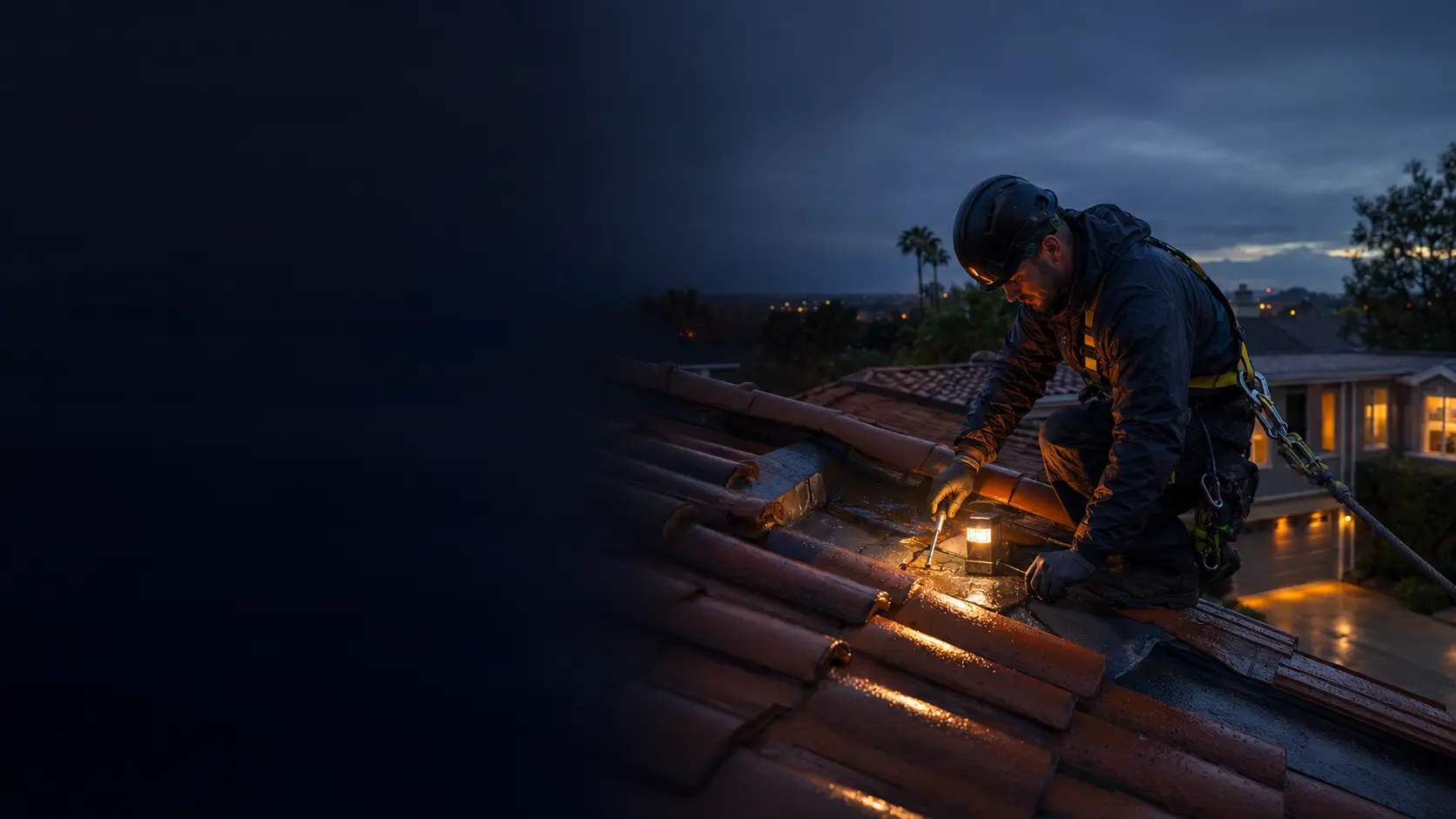 Safe roof inspection following rainfall